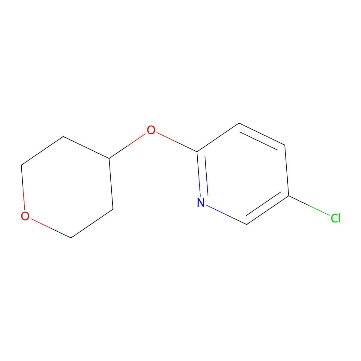 5-Chloro-2-(oxan-4-yloxy)pyridine molecular structure, CAS 1485011-56-0