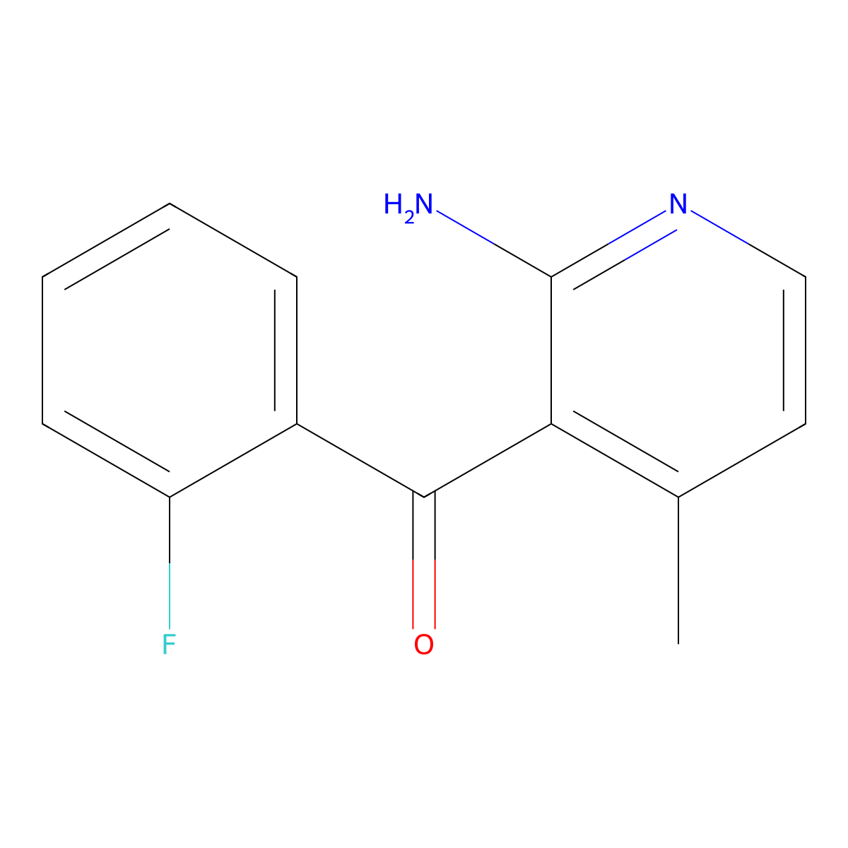 3-(2-Fluorobenzoyl)-4-methylpyridin-2-amine molecular structure, CAS 1485012-11-0