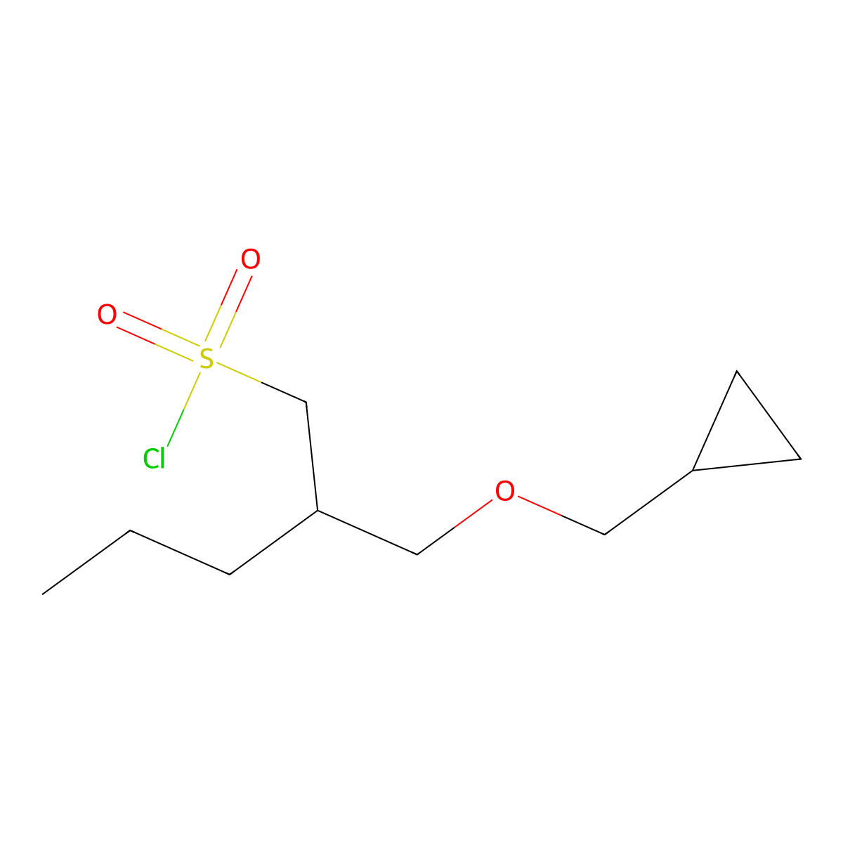 2-((Cyclopropylmethoxy)methyl)pentane-1-sulfonyl chloride molecular structure, CAS 1485018-73-2