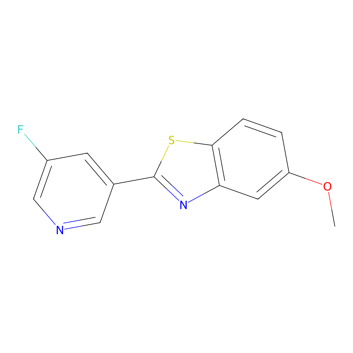 2-(5-Fluoropyridin-3-yl)-5-methoxy-1,3-benzothiazole molecular structure, CAS 1485038-22-9