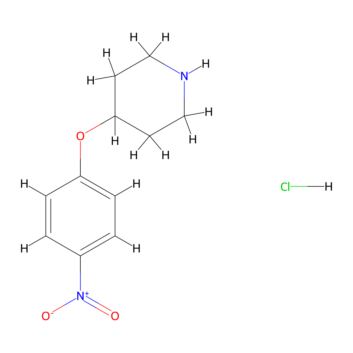 4-(4-Nitrophenoxy)piperidine hydrochloride molecular structure, CAS 148505-45-7