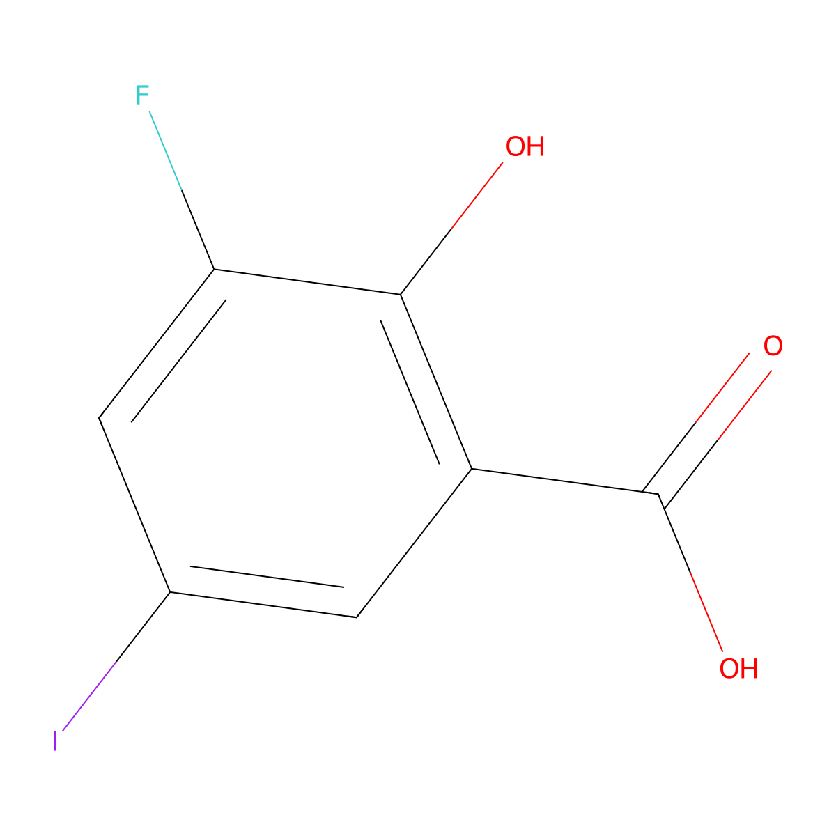 3-Fluoro-2-hydroxy-5-iodobenZoic acid molecular structure, CAS 1485069-05-3