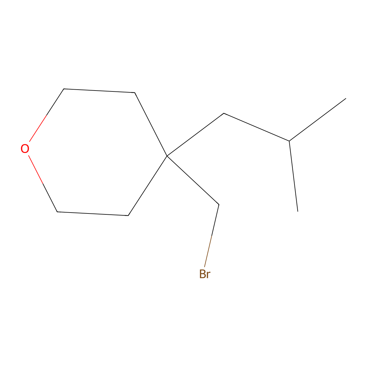 4-(Bromomethyl)-4-(2-methylpropyl)oxane molecular structure, CAS 1485088-46-7