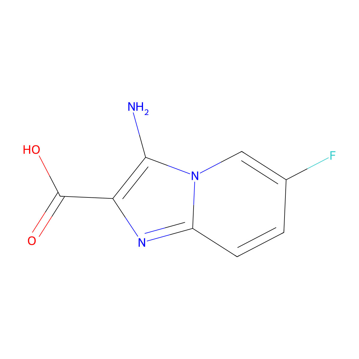 3-Amino-6-fluoroimidazo[1,2-A]pyridine-2-carboxylic acid molecular structure, CAS 1485088-74-1