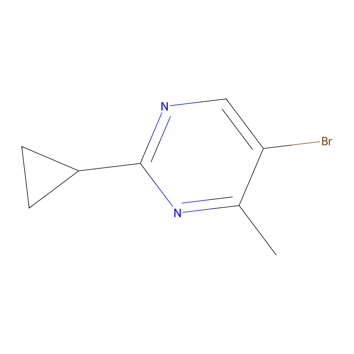 5-Bromo-2-cyclopropyl-4-methylpyrimidine molecular structure, CAS 1485101-85-6