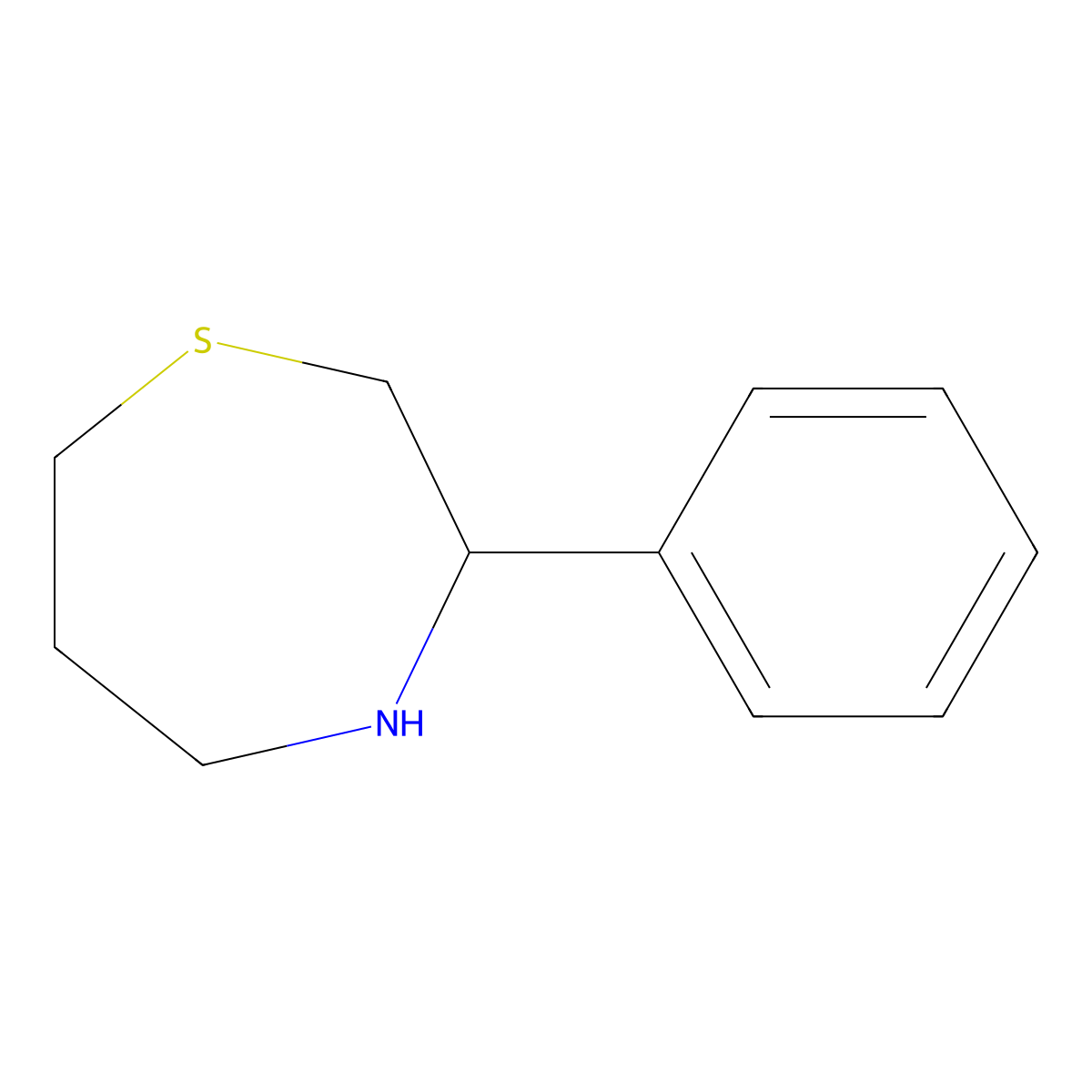3-Phenyl-1,4-thiazepane molecular structure, CAS 1485107-76-3