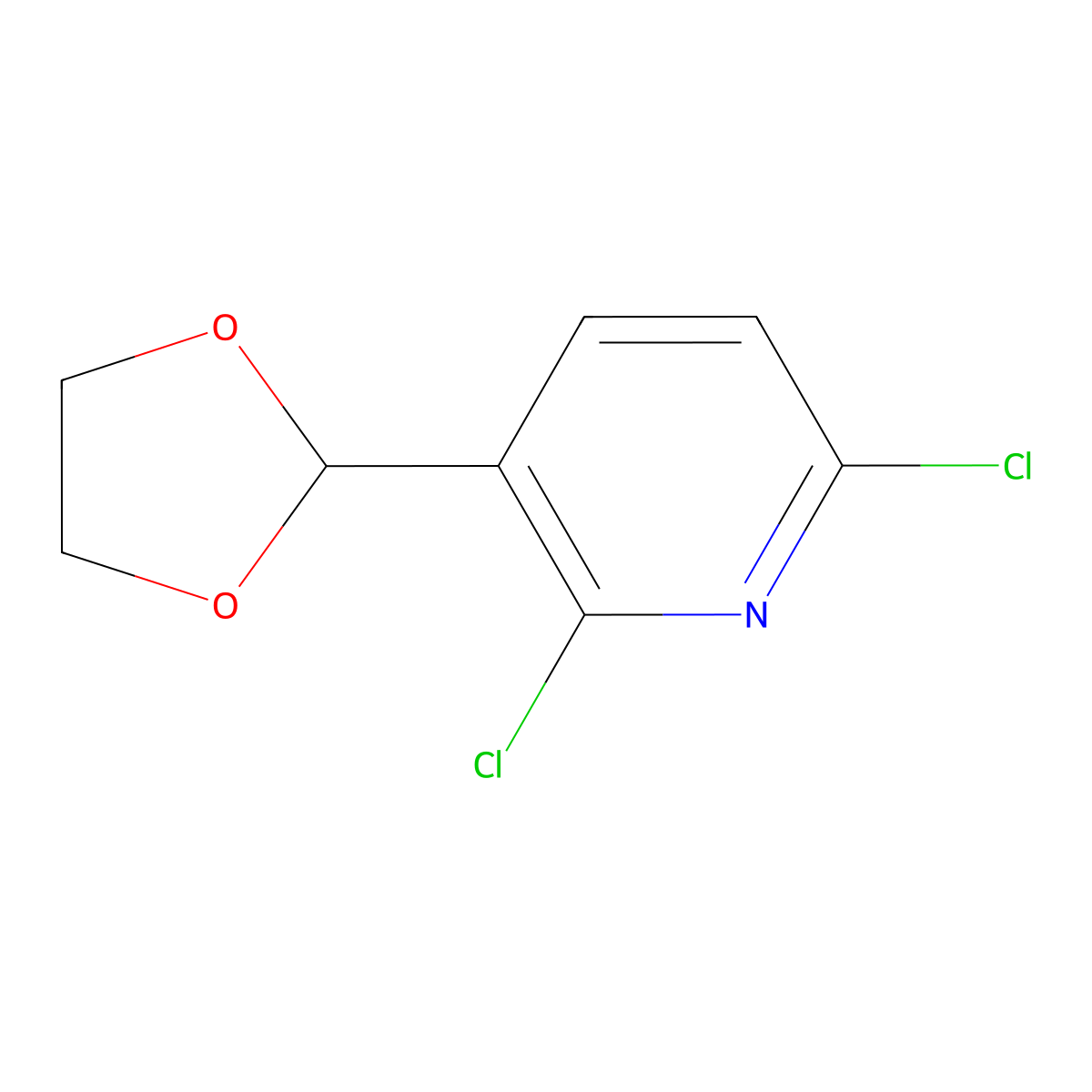 2,6-Dichloro-3-(1,3-dioxolan-2-yl)pyridine molecular structure, CAS 1485111-20-3