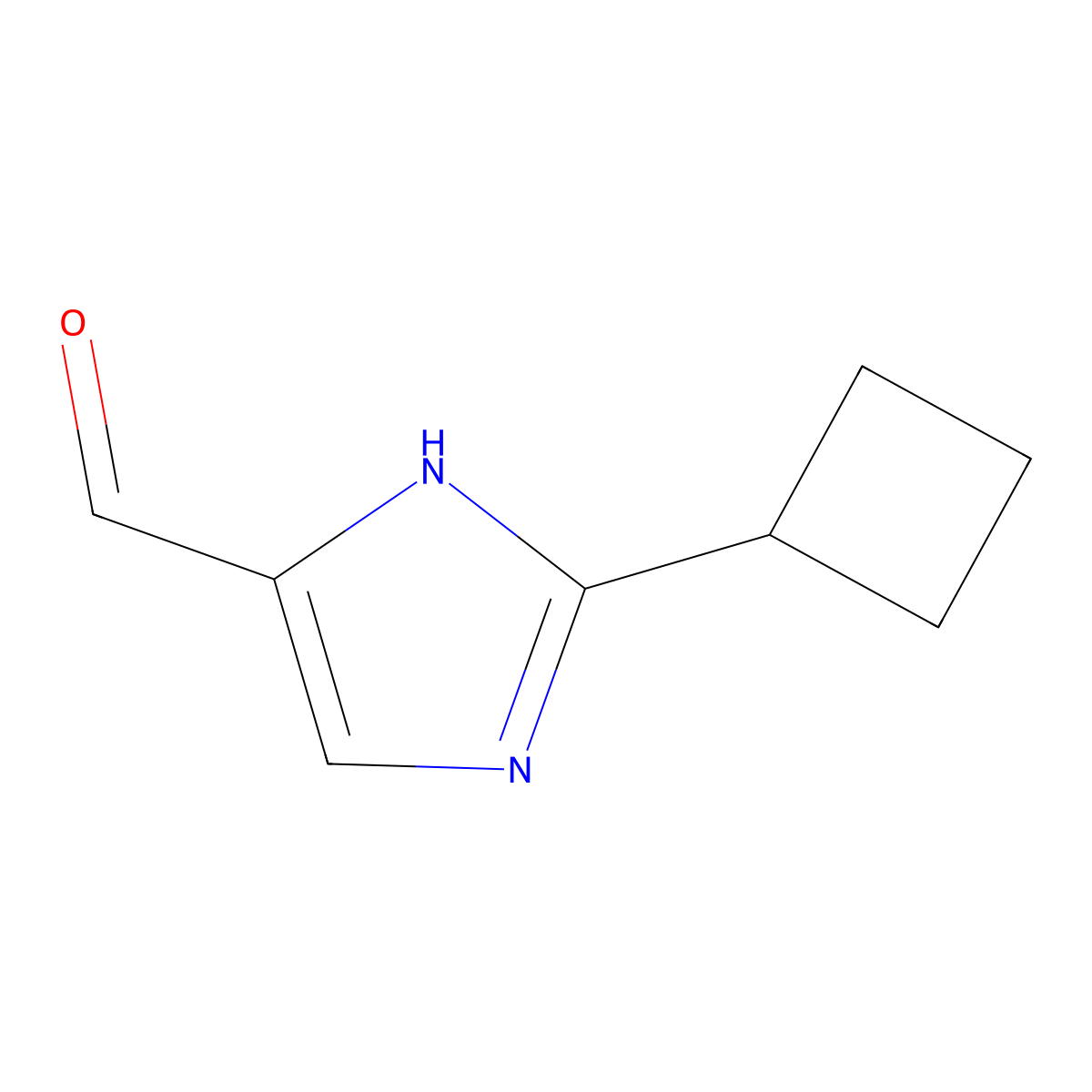 2-cyclobutyl-1H-imidazole-4-carbaldehyde molecular structure, CAS 1485121-64-9