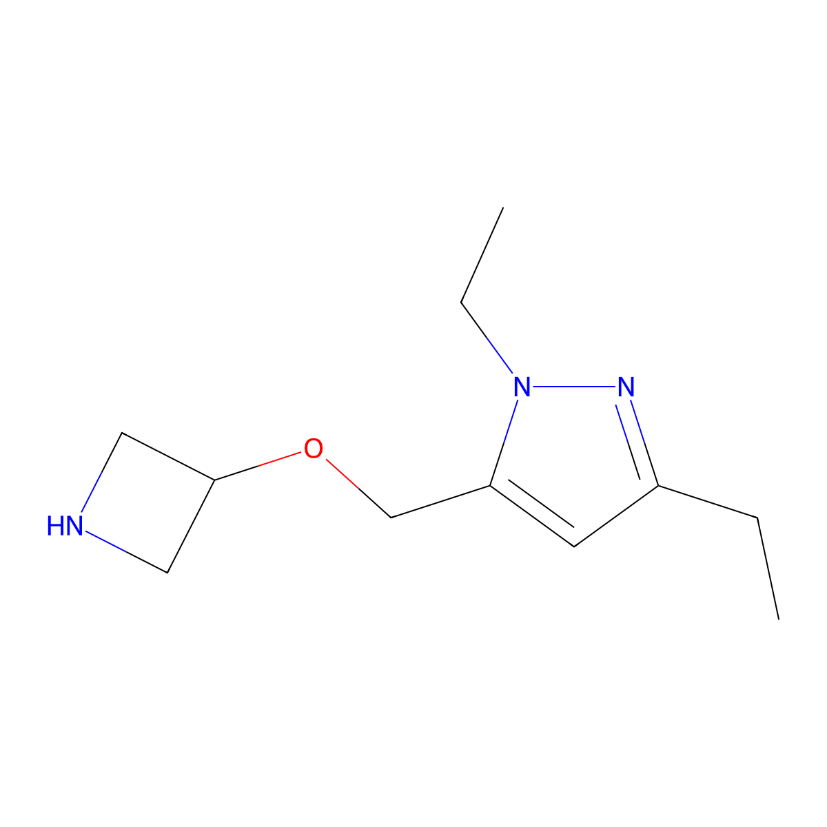 5-((Azetidin-3-yloxy)methyl)-1,3-diethyl-1h-pyrazole molecular structure, CAS 1485137-11-8