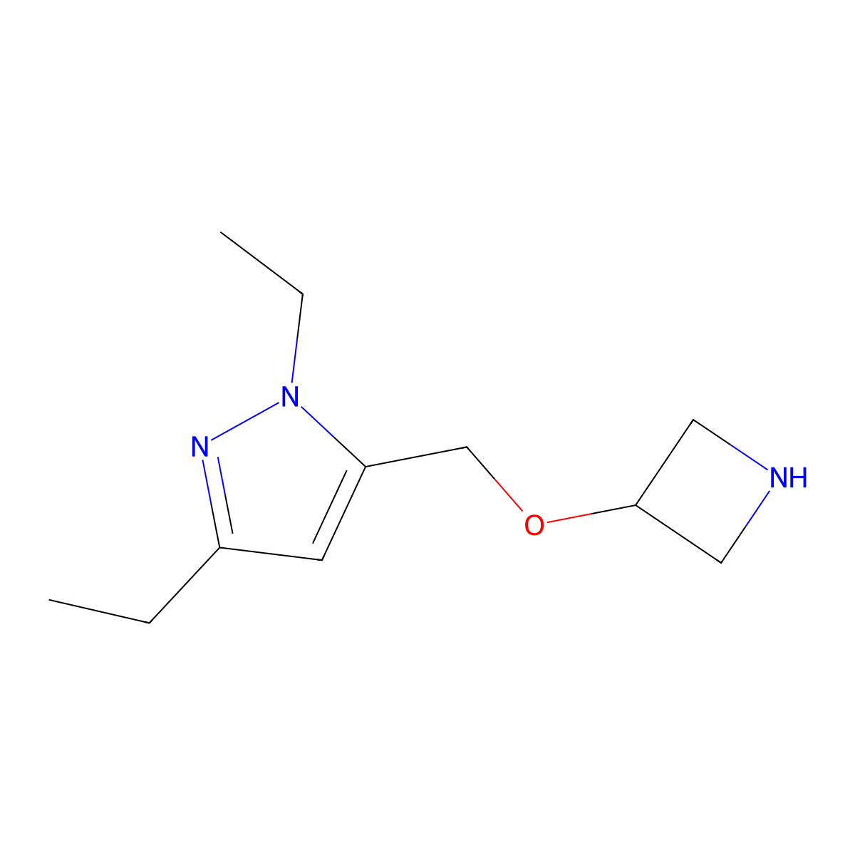 5-((Azetidin-3-yloxy)methyl)-1,3-diethyl-1h-pyrazole molecular structure, CAS 1485137-11-8
