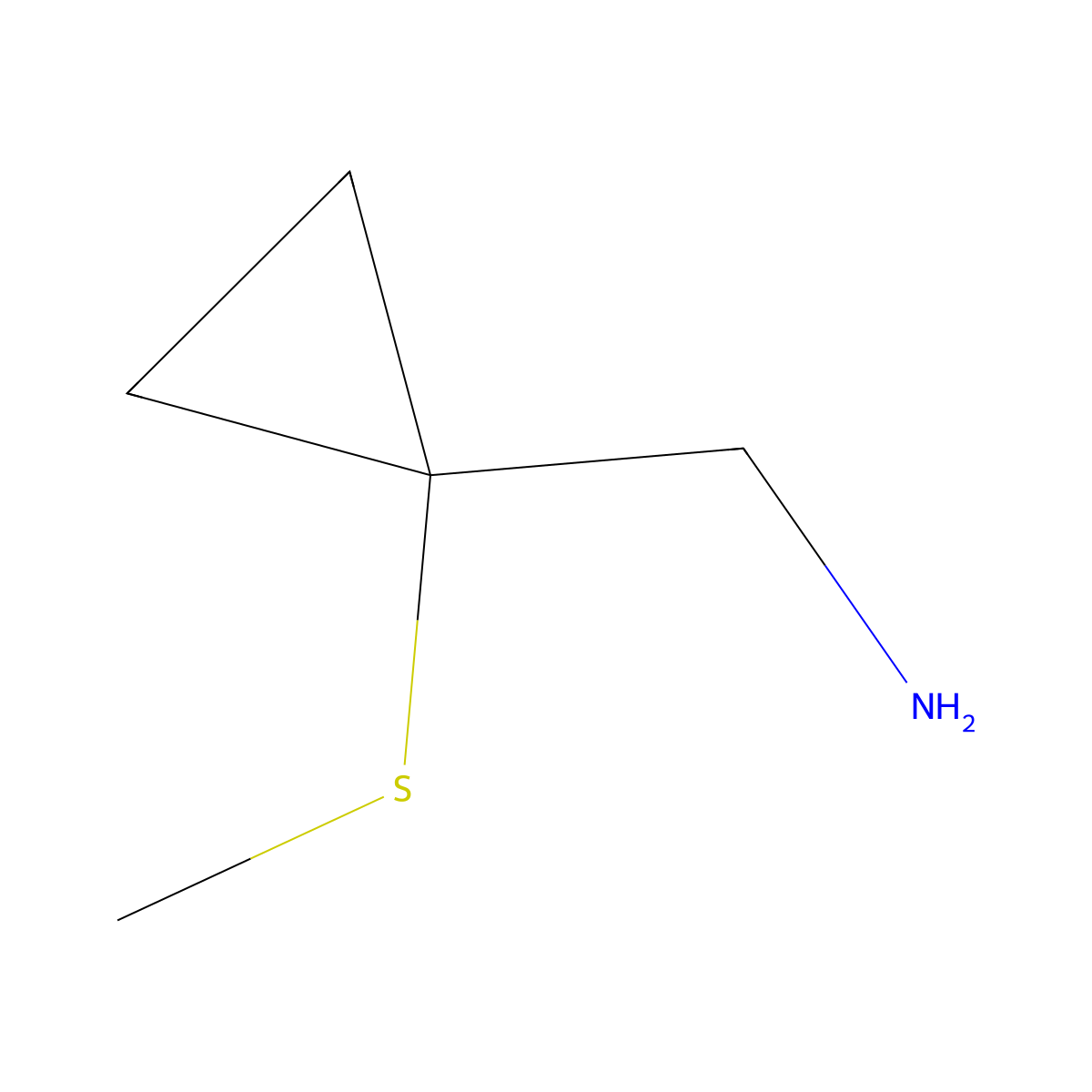 [1-(Methylsulfanyl)cyclopropyl]methanamine molecular structure, CAS 1485140-23-5