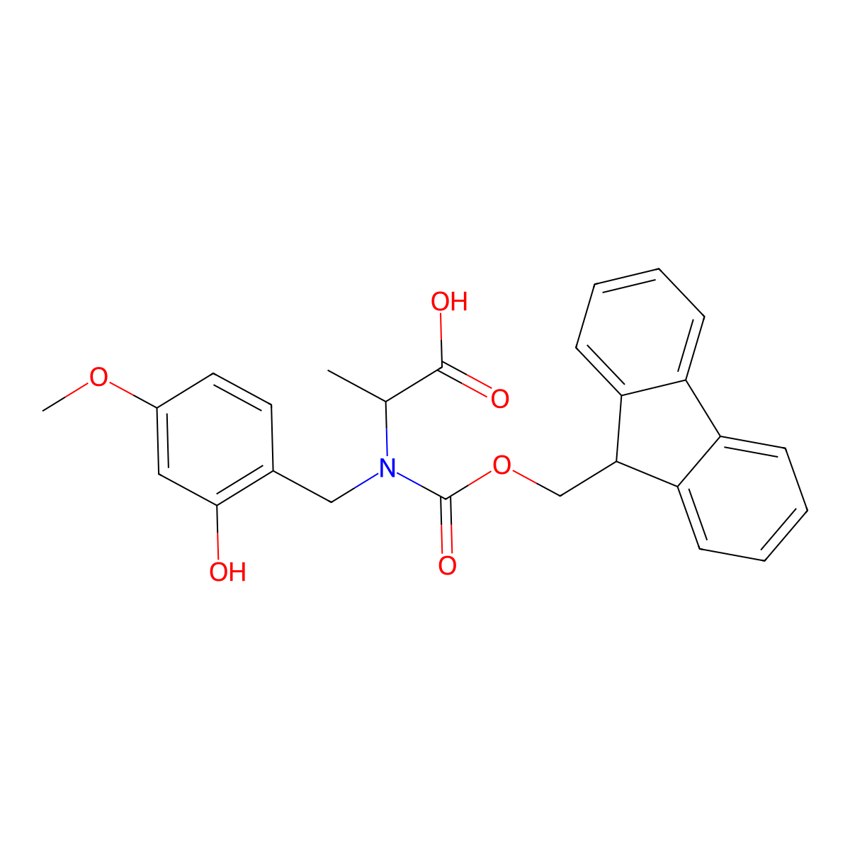 Fmoc-N(Hmb)-Ala-OH molecular structure, CAS 148515-79-1