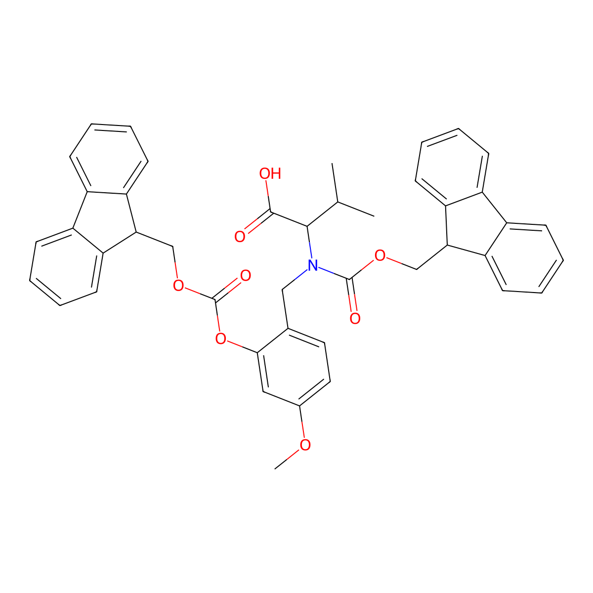Fmoc-(fmochmb)val-OH molecular structure, CAS 148515-86-0