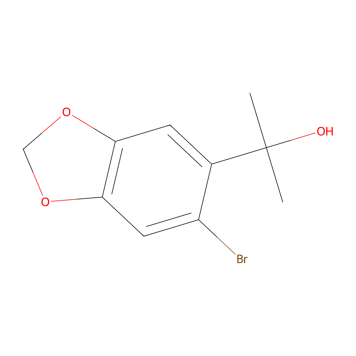2-(6-Bromo-1,3-dioxaindan-5-yl)propan-2-ol molecular structure, CAS 148517-80-0