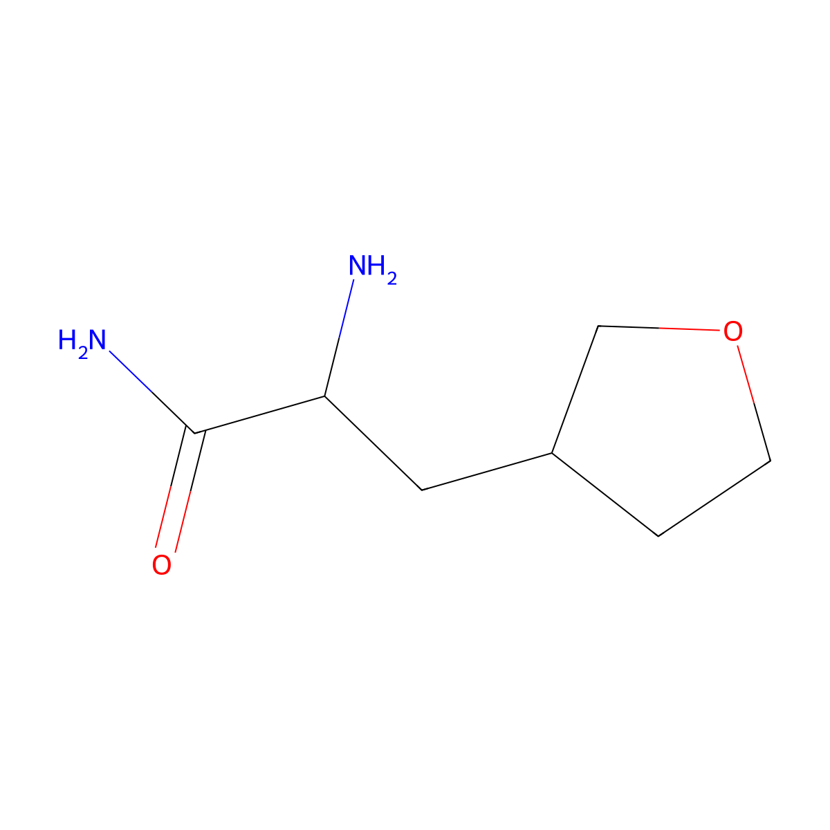 2-Amino-3-(oxolan-3-yl)propanamide molecular structure, CAS 1485180-57-1