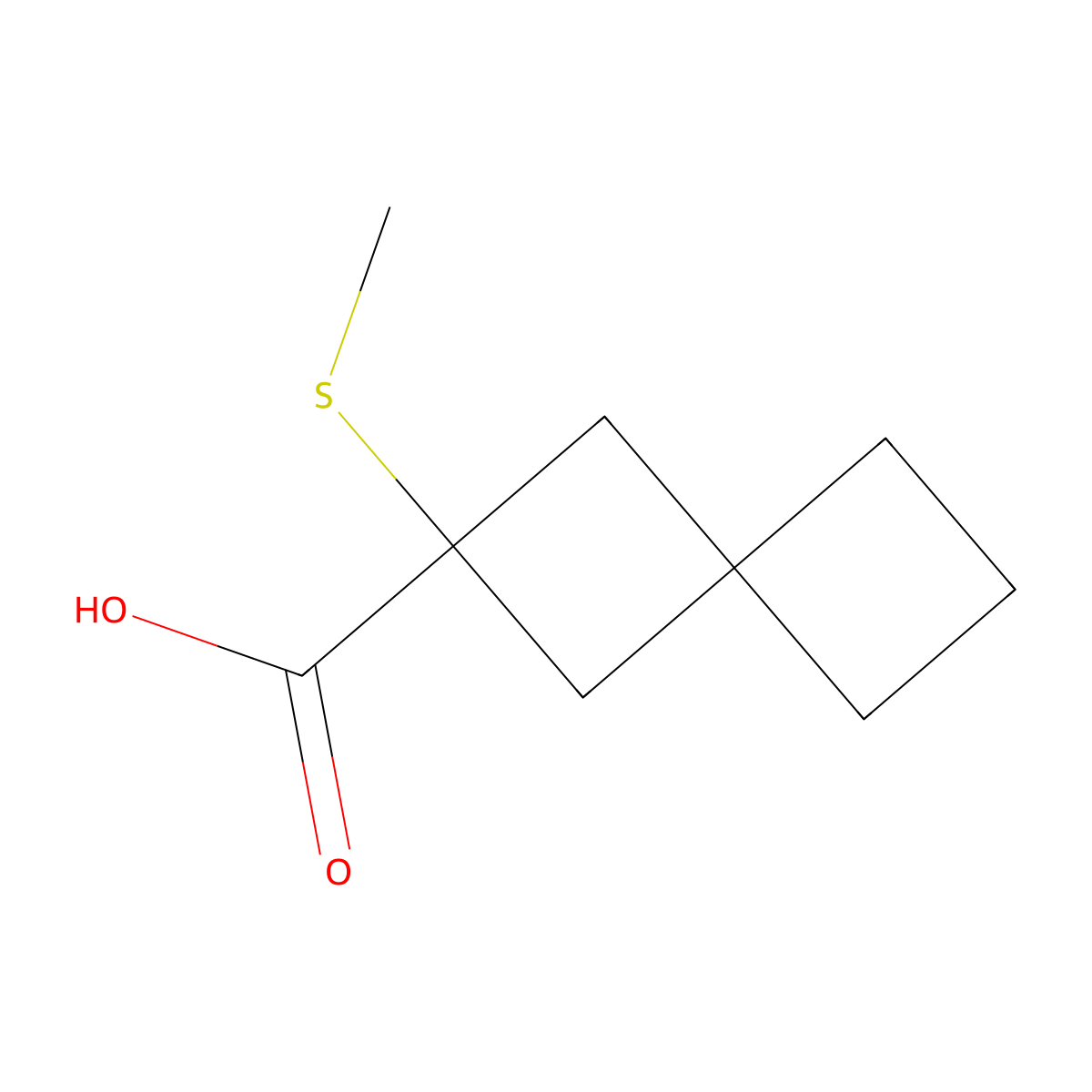 2-(Methylsulfanyl)spiro[3.3]heptane-2-carboxylic acid molecular structure, CAS 1485191-94-3