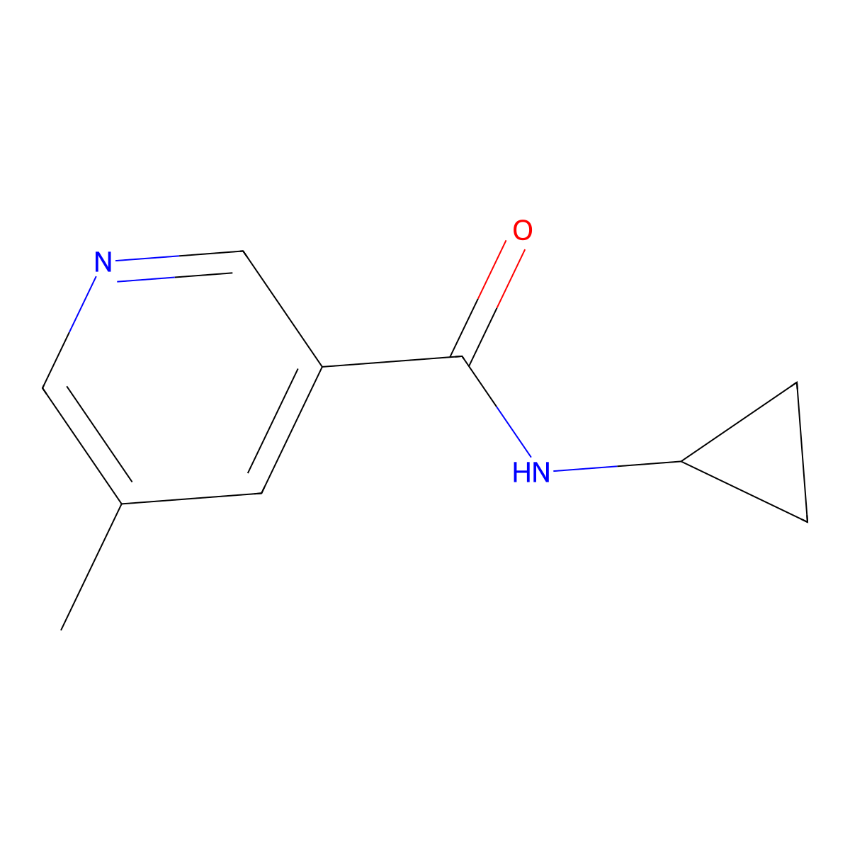 N-Cyclopropyl-5-methyl-3-pyridinecarboxamide molecular structure, CAS 1485192-42-4