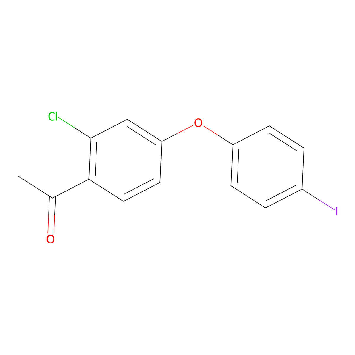 1-(2-Chloro-4-(4-iodophenoxy)phenyl)ethan-1-one molecular structure, CAS 1485203-62-0