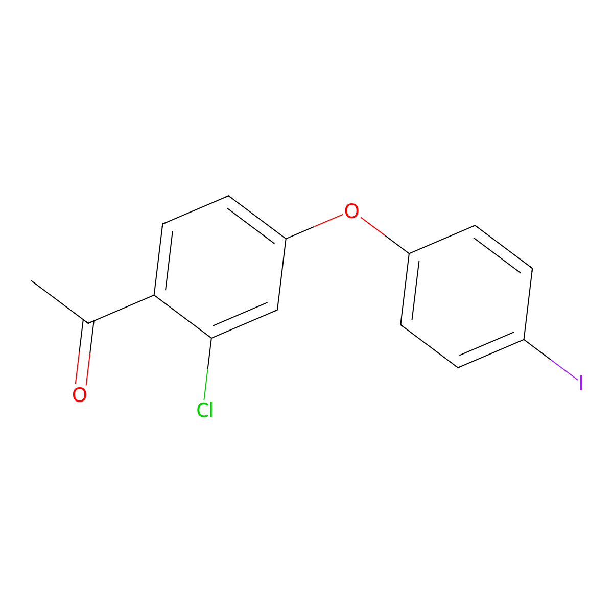 1-(2-Chloro-4-(4-iodophenoxy)phenyl)ethan-1-one molecular structure, CAS 1485203-62-0