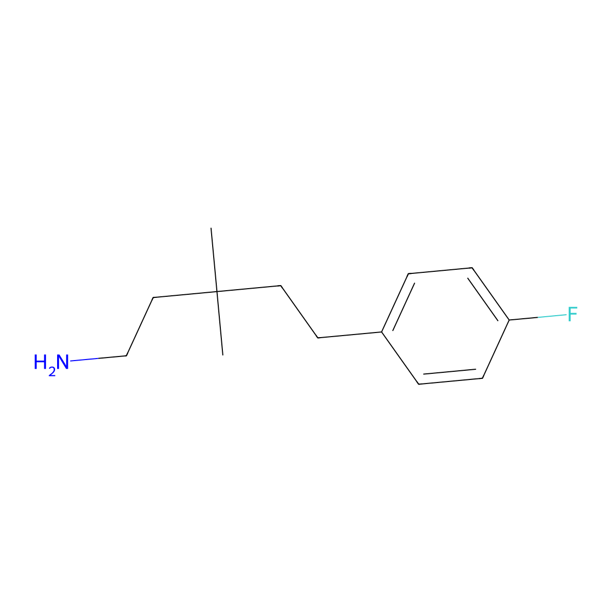 5-(4-Fluorophenyl)-3,3-dimethylpentan-1-amine molecular structure, CAS 1485213-00-0