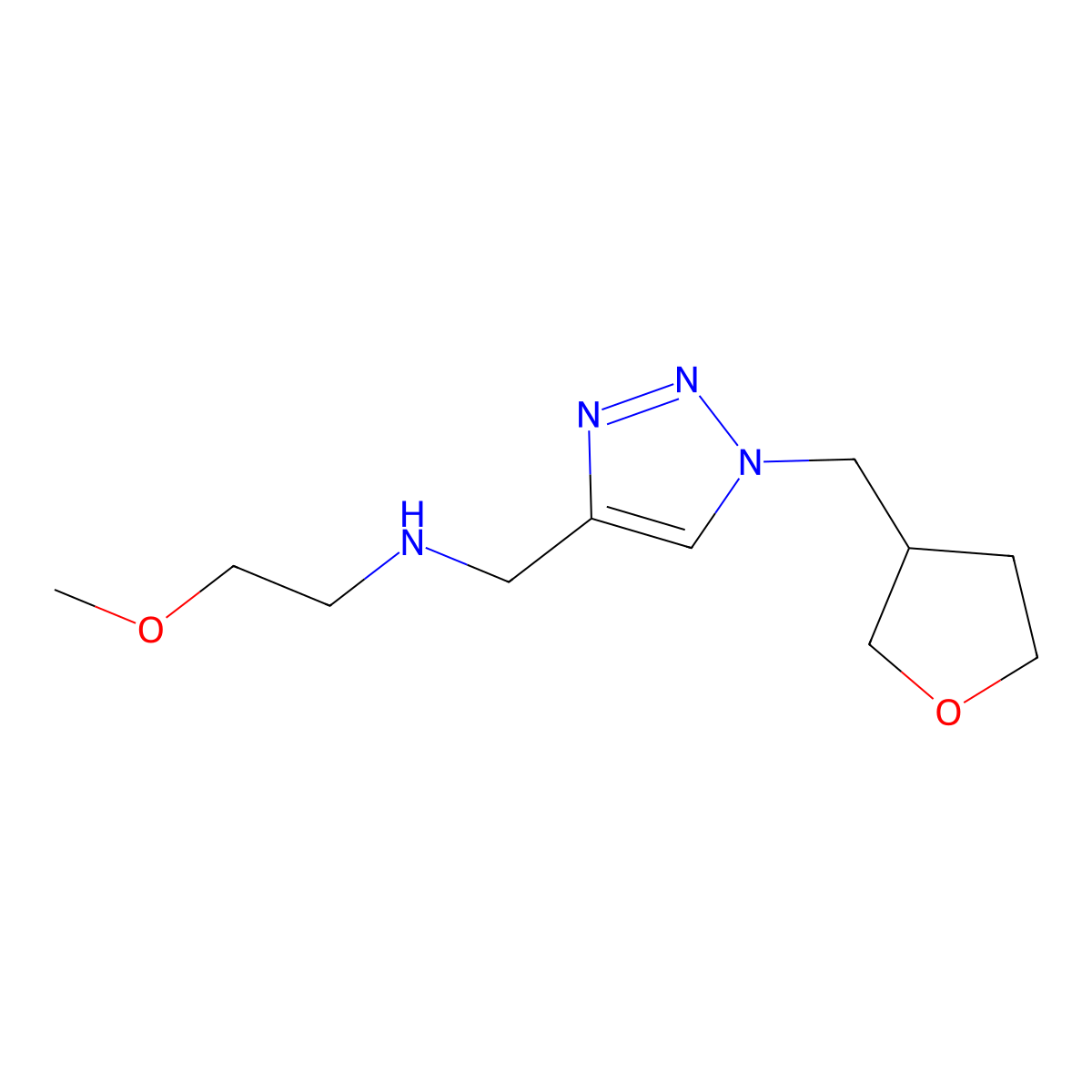 (2-Methoxyethyl)({1-[(oxolan-3-yl)methyl]-1H-1,2,3-triazol-4-yl}methyl)amine molecular structure, CAS 1485213-30-6