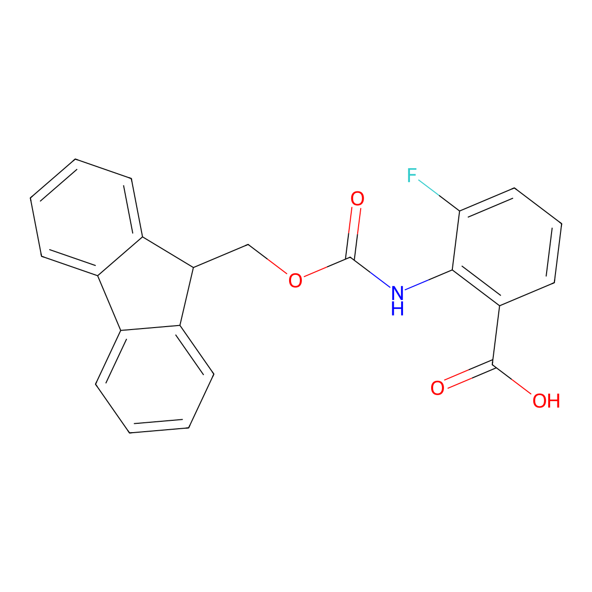 2-(9H-Fluoren-9-ylmethoxycarbonylamino)-3-fluoro-benzoic acid molecular structure, CAS 1485218-64-1