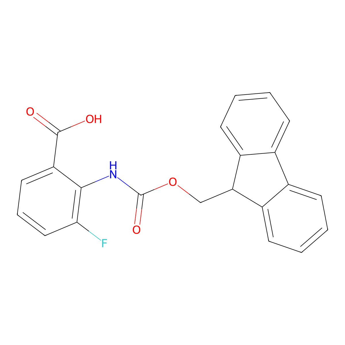 2-(9H-Fluoren-9-ylmethoxycarbonylamino)-3-fluoro-benzoic acid molecular structure, CAS 1485218-64-1
