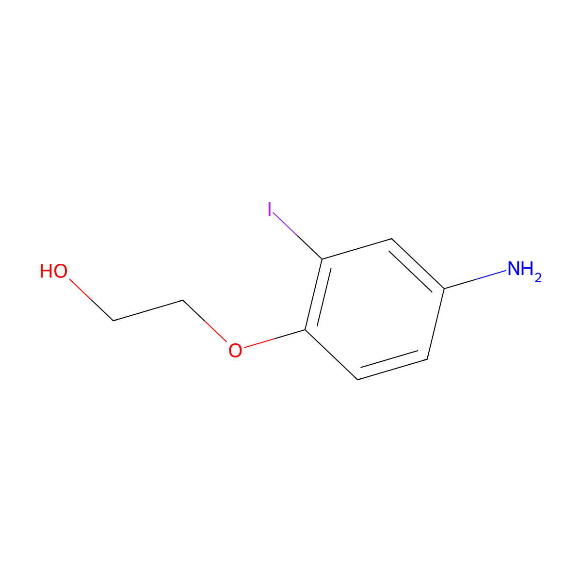2-(4-Amino-2-iodophenoxy)ethan-1-ol molecular structure, CAS 1485228-12-3