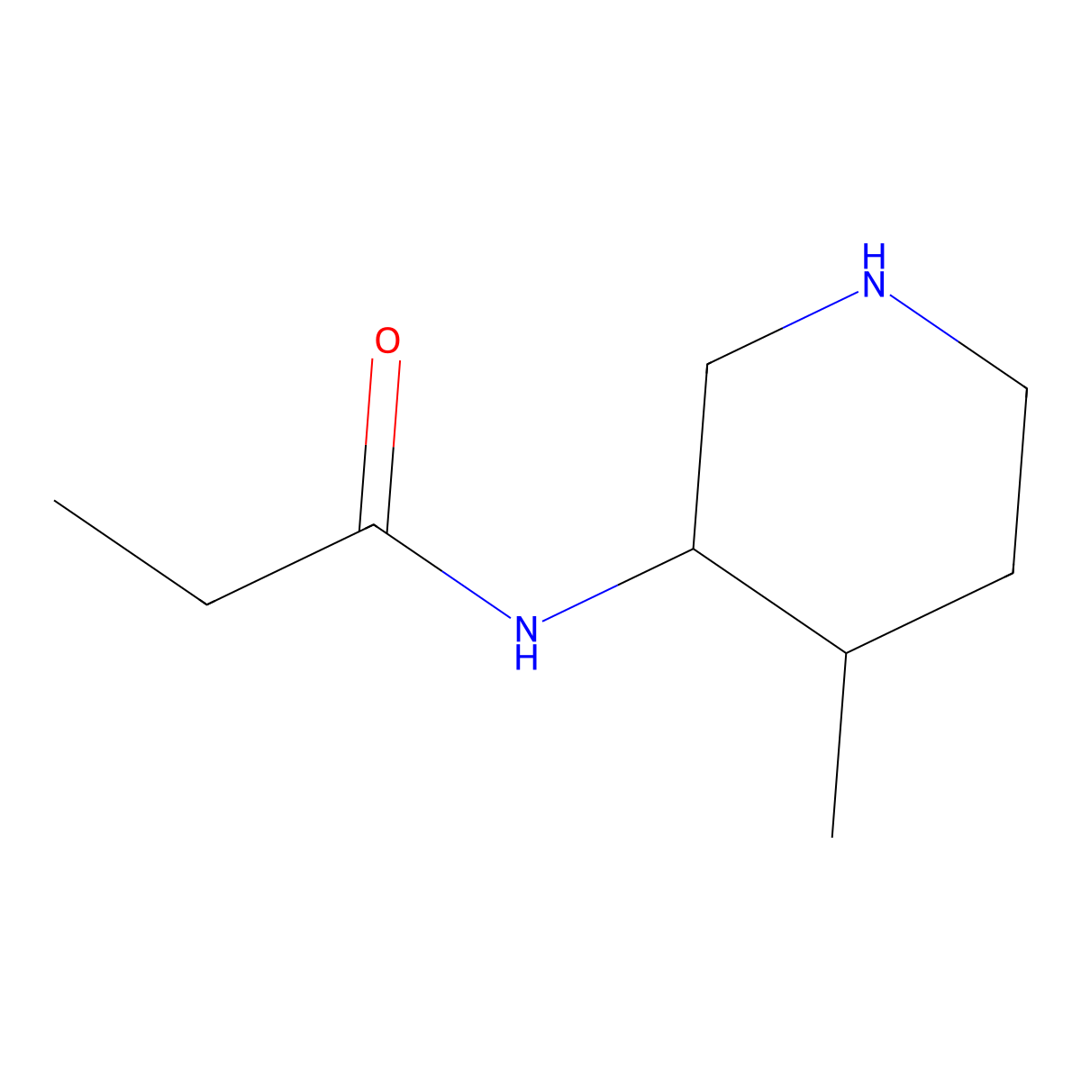 N-(4-methylpiperidin-3-yl)propanamide molecular structure, CAS 1485231-61-5
