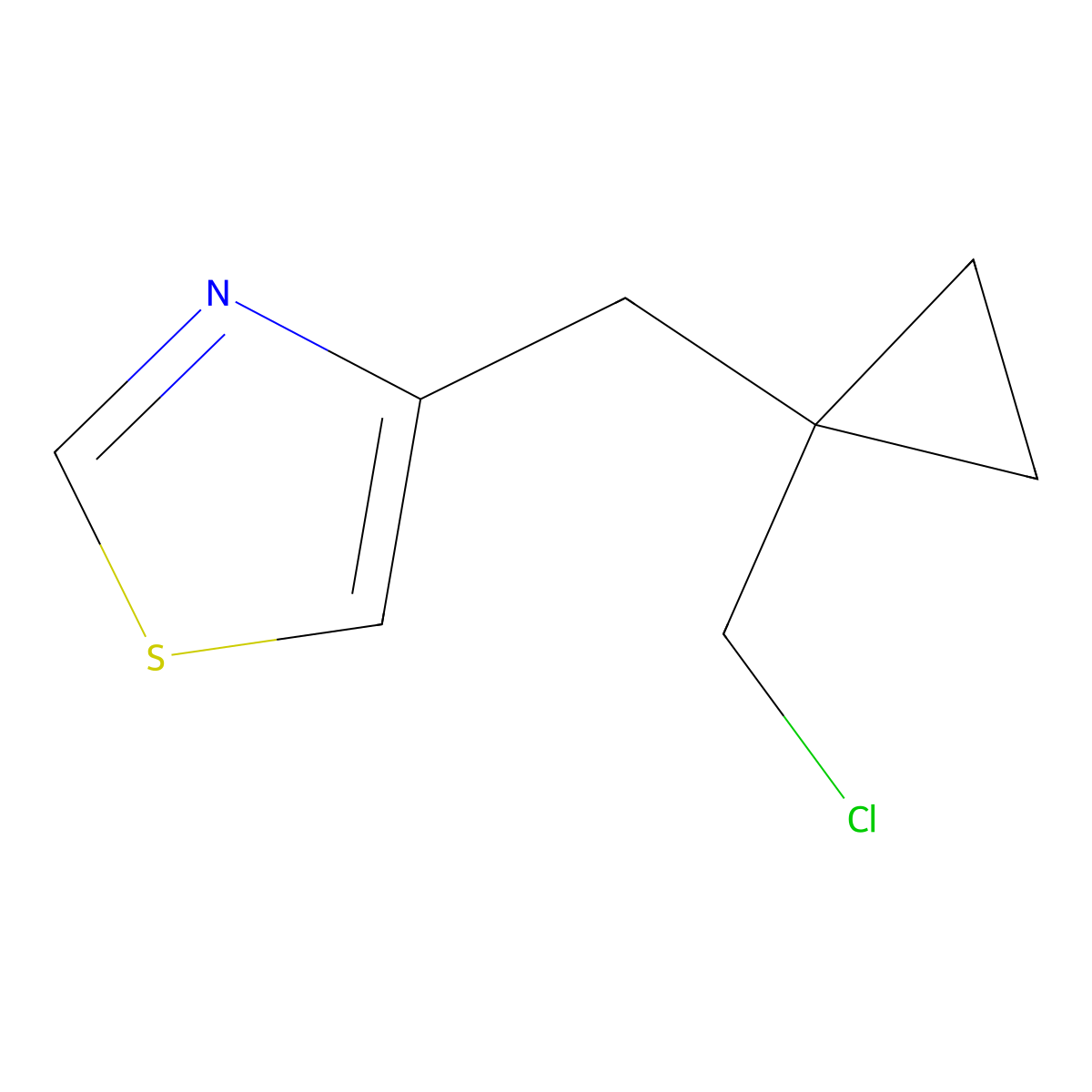 4-{[1-(Chloromethyl)cyclopropyl]methyl}-1,3-thiazole molecular structure, CAS 1485237-91-9