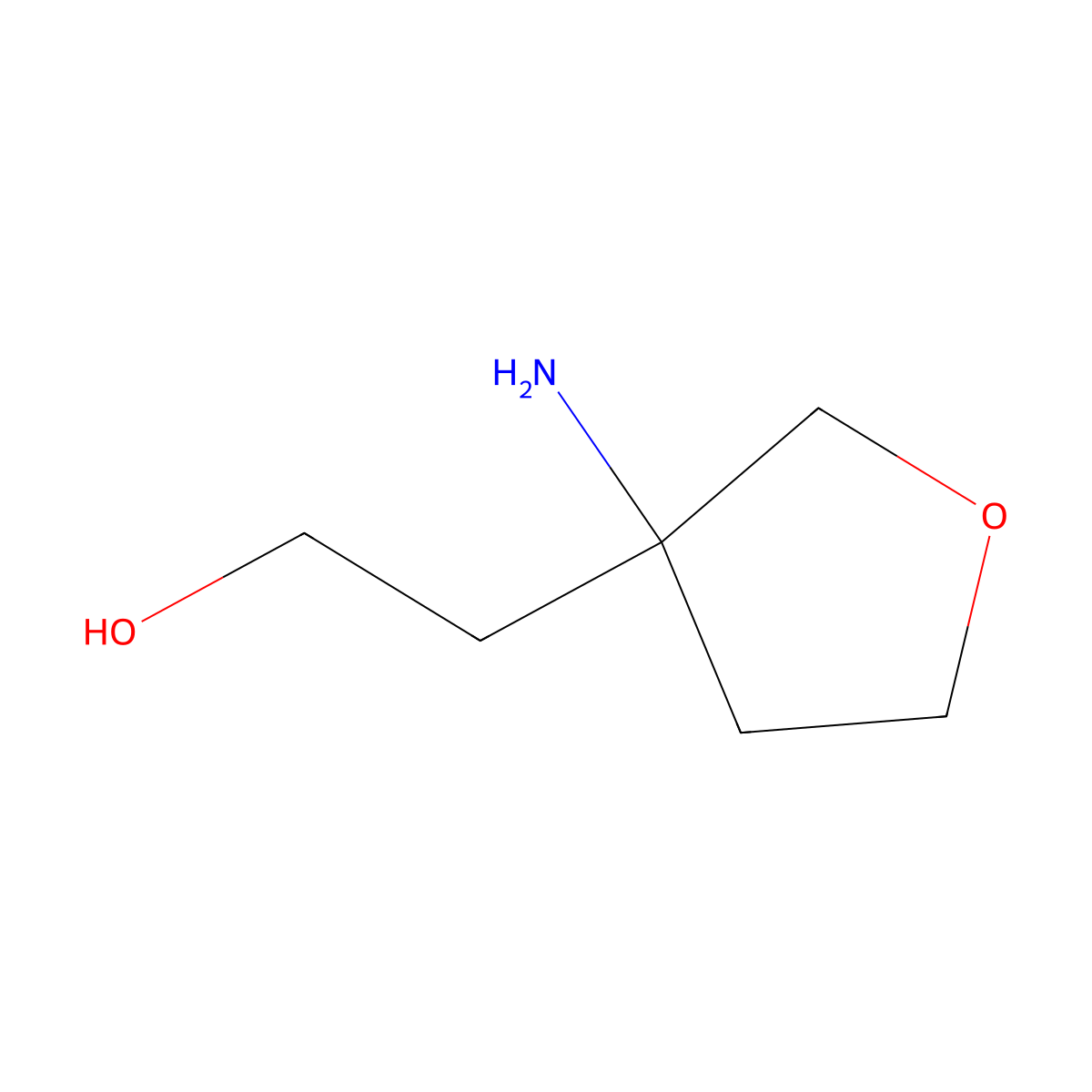 2-(3-Aminooxolan-3-yl)ethan-1-ol molecular structure, CAS 1485264-26-3