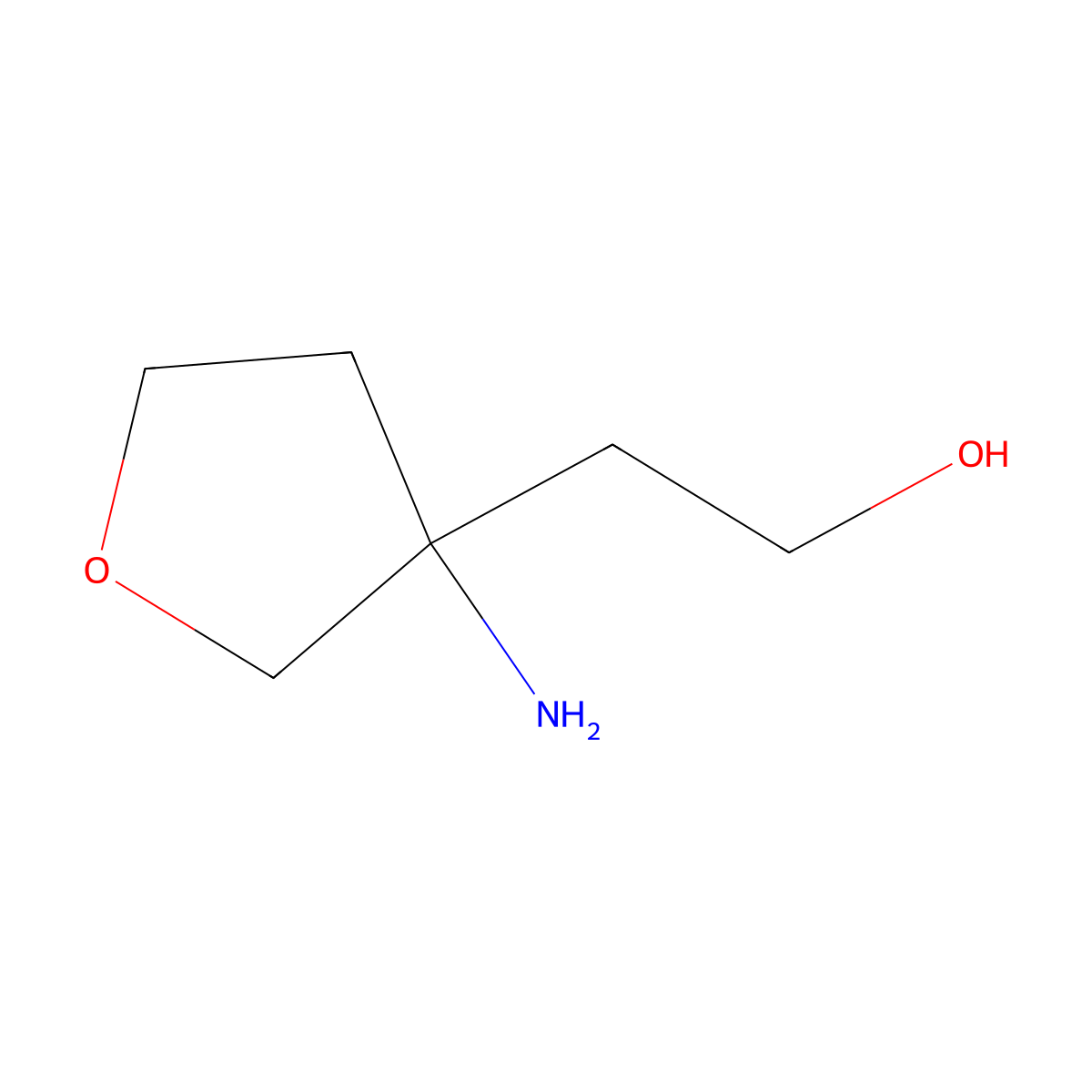 2-(3-Aminooxolan-3-yl)ethan-1-ol molecular structure, CAS 1485264-26-3