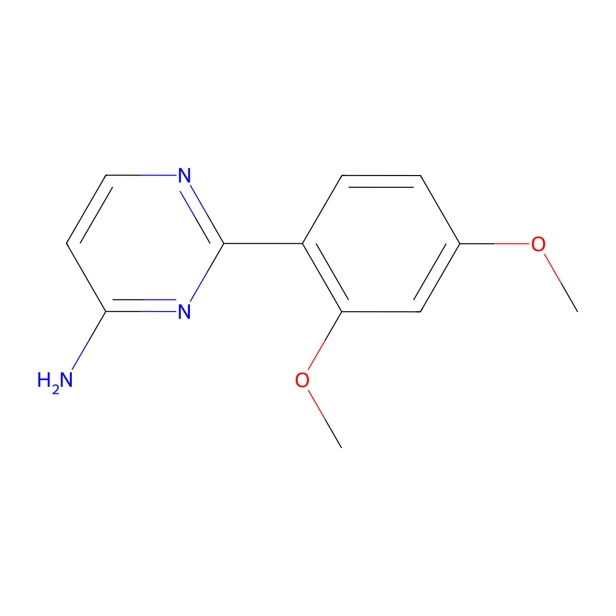 2-(2,4-Dimethoxyphenyl)pyrimidin-4-amine molecular structure, CAS 1485265-90-4