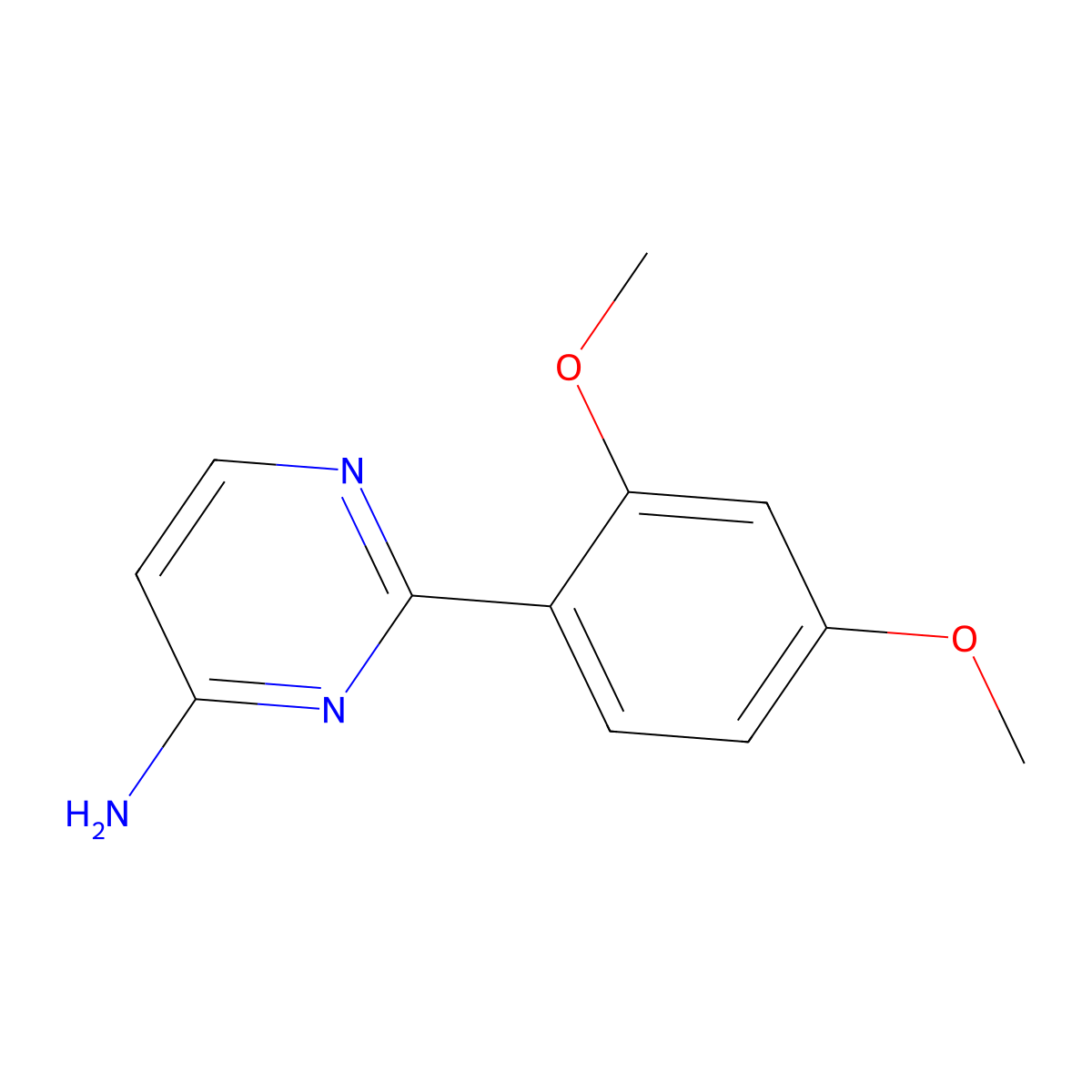 2-(2,4-Dimethoxyphenyl)pyrimidin-4-amine molecular structure, CAS 1485265-90-4