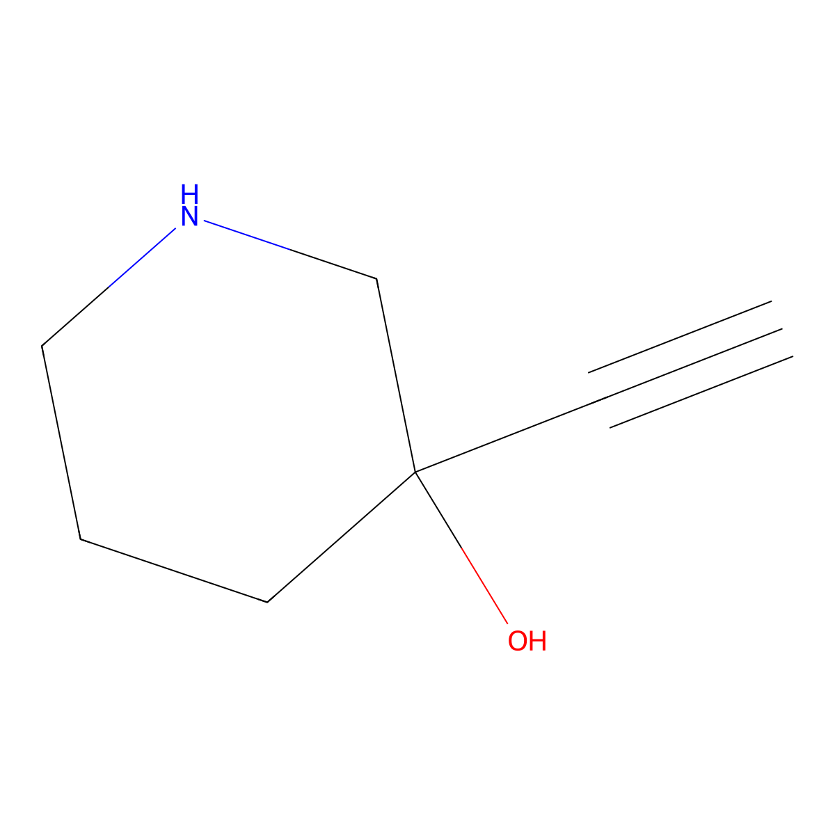 3-Ethynylpiperidin-3-ol molecular structure, CAS 1485273-11-7