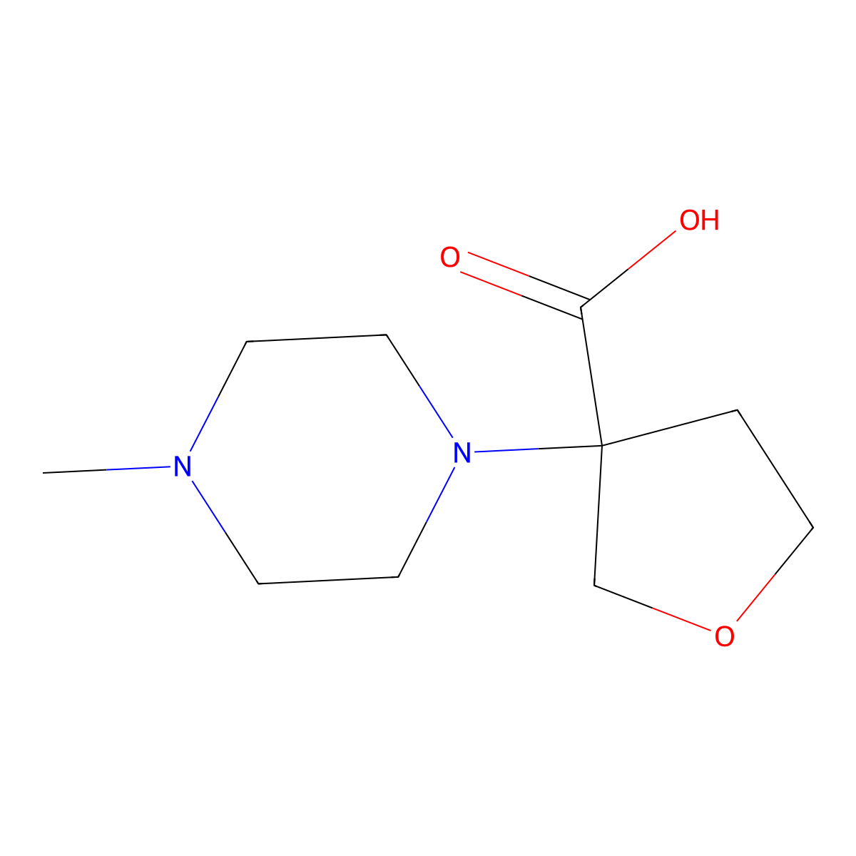3-(4-Methylpiperazin-1-yl)oxolane-3-carboxylic acid molecular structure, CAS 1485276-79-6