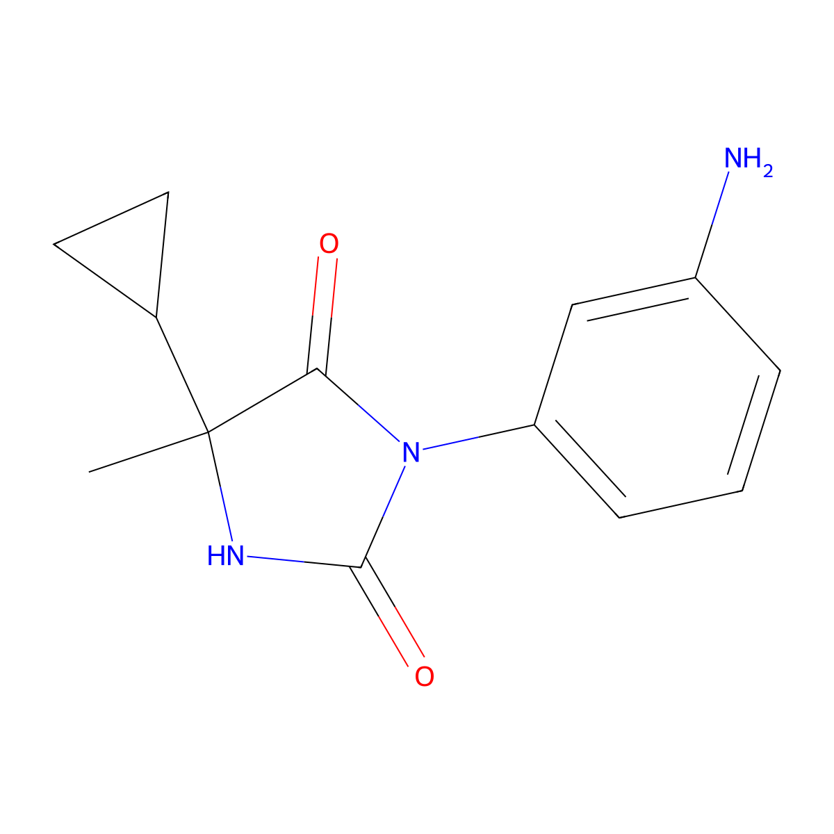 3-(3-Aminophenyl)-5-cyclopropyl-5-methylimidazolidine-2,4-dione molecular structure, CAS 1485279-07-9