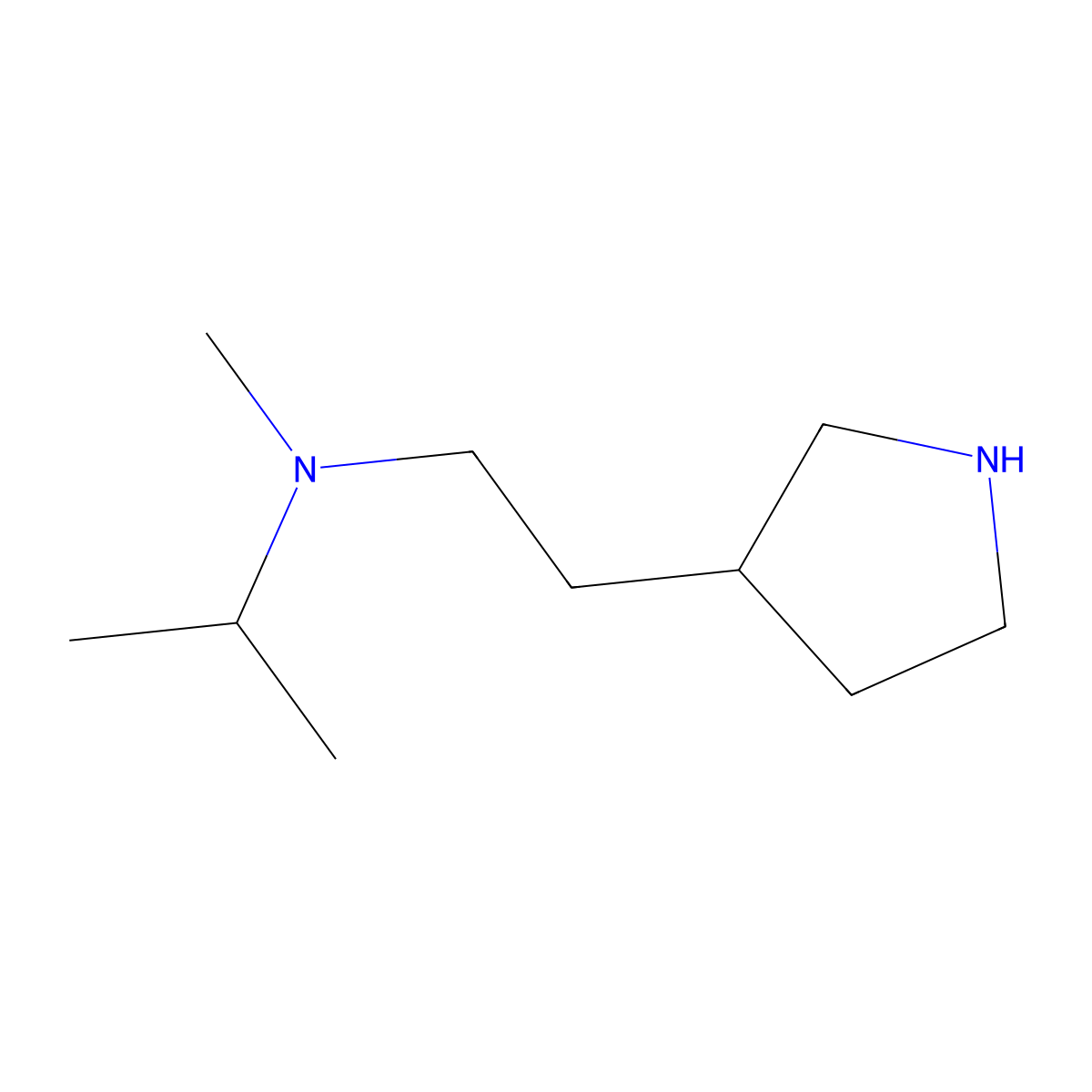 Methyl(propan-2-yl)[2-(pyrrolidin-3-yl)ethyl]amine molecular structure, CAS 1485298-21-2