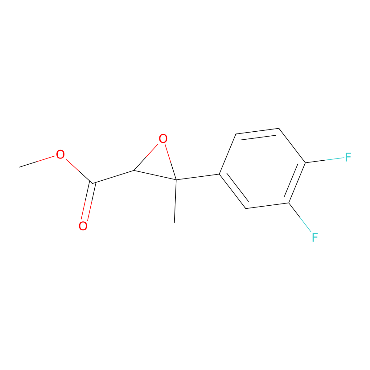 Methyl 3-(3,4-difluorophenyl)-3-methyloxirane-2-carboxylate molecular structure, CAS 1485337-68-5