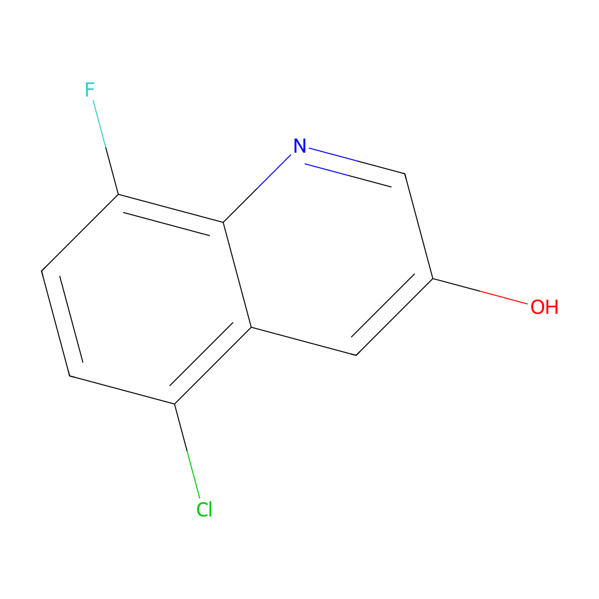 5-Chloro-8-fluoroquinolin-3-ol molecular structure, CAS 1485340-70-2
