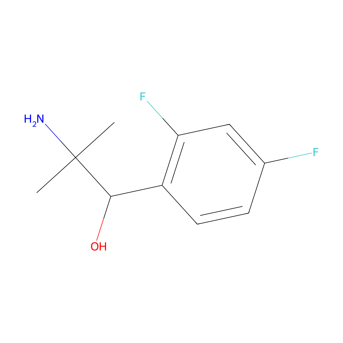 2-Amino-1-(2,4-difluorophenyl)-2-methylpropan-1-ol molecular structure, CAS 1485353-05-6