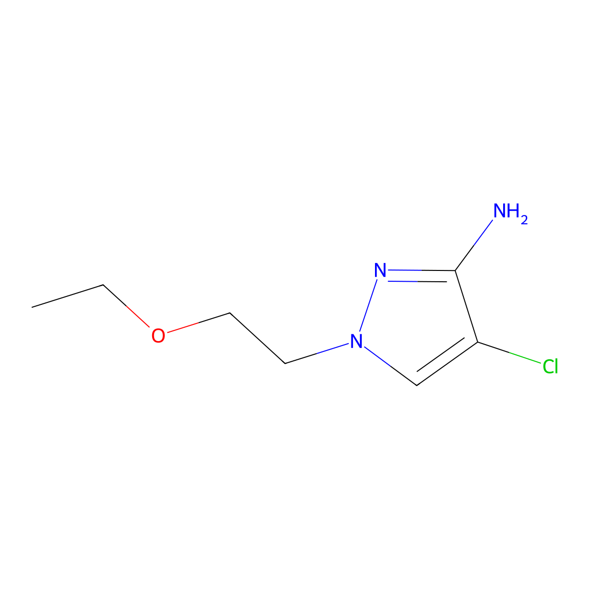 4-Chloro-1-(2-ethoxyethyl)-1h-pyrazol-3-amine molecular structure, CAS 1485355-96-1