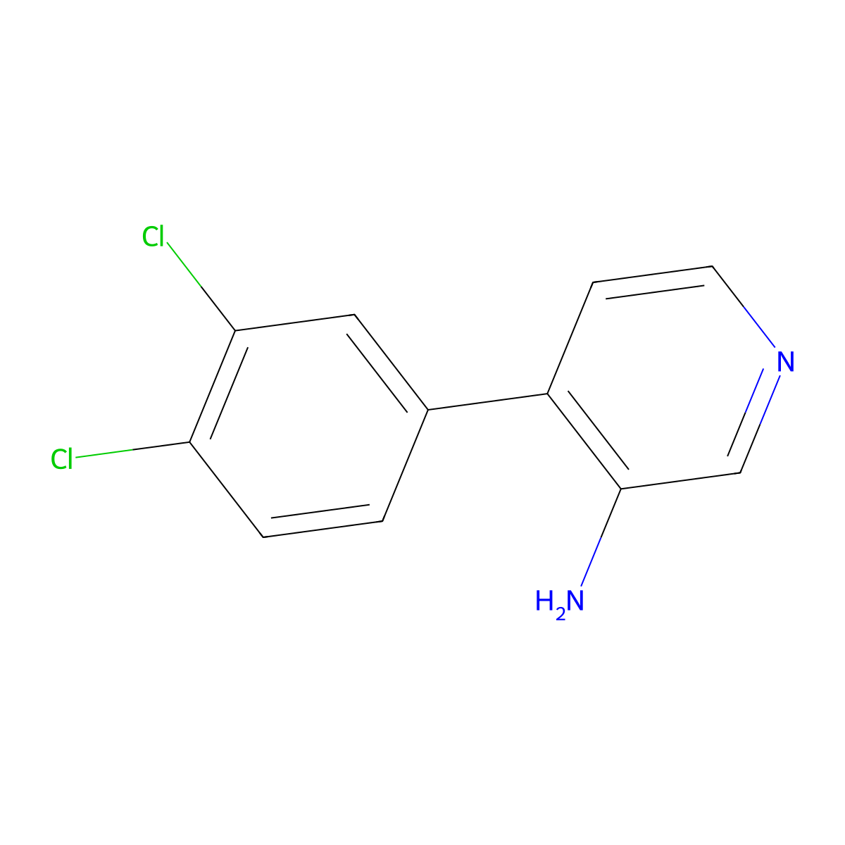 4-(3,4-Dichlorophenyl)pyridin-3-amine molecular structure, CAS 1485357-43-4