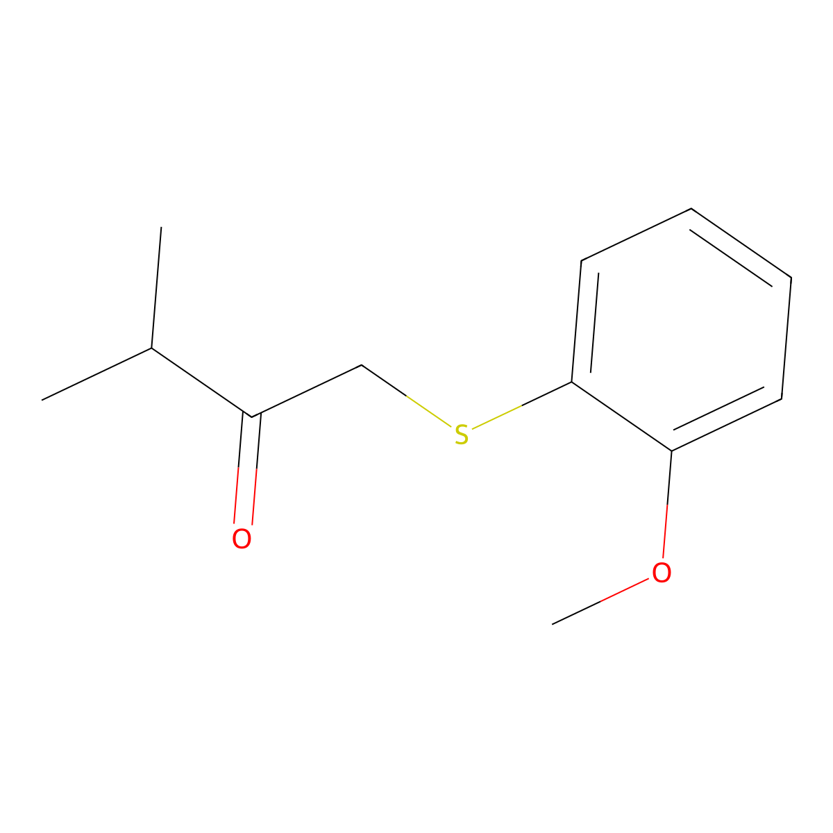 1-((2-Methoxyphenyl)thio)-3-methylbutan-2-one molecular structure, CAS 1485357-84-3