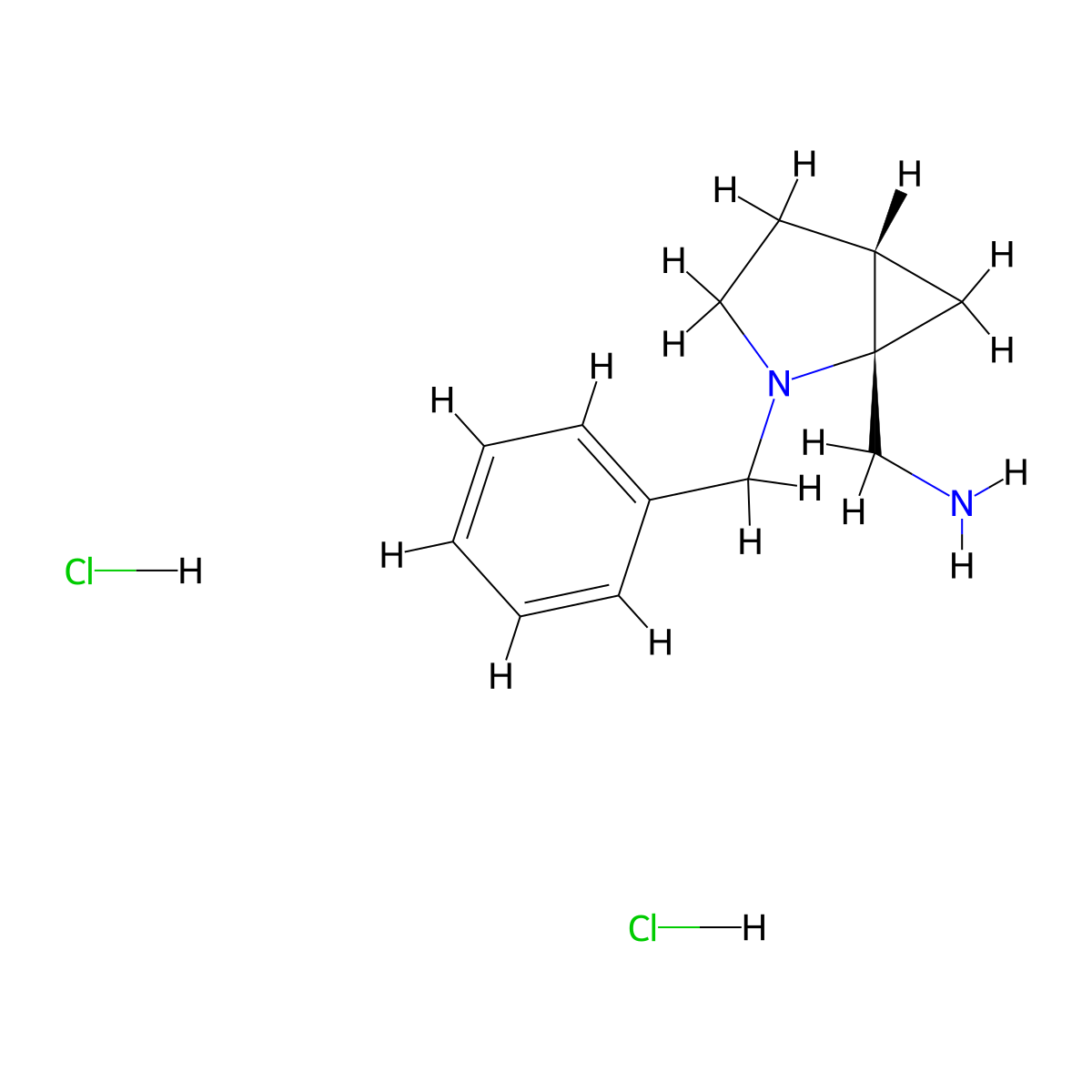 [(1S,5R)-2-benzyl-2-azabicyclo[3.1.0]hexan-1-yl]methanamine dihydrochloride molecular structure, CAS 1485393-23-4