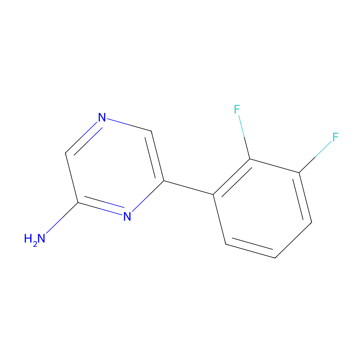 6-(2,3-Difluorophenyl)pyrazin-2-amine molecular structure, CAS 1485395-46-7