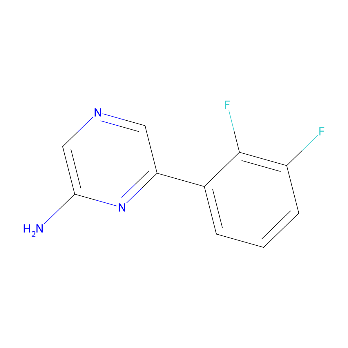 6-(2,3-Difluorophenyl)pyrazin-2-amine molecular structure, CAS 1485395-46-7