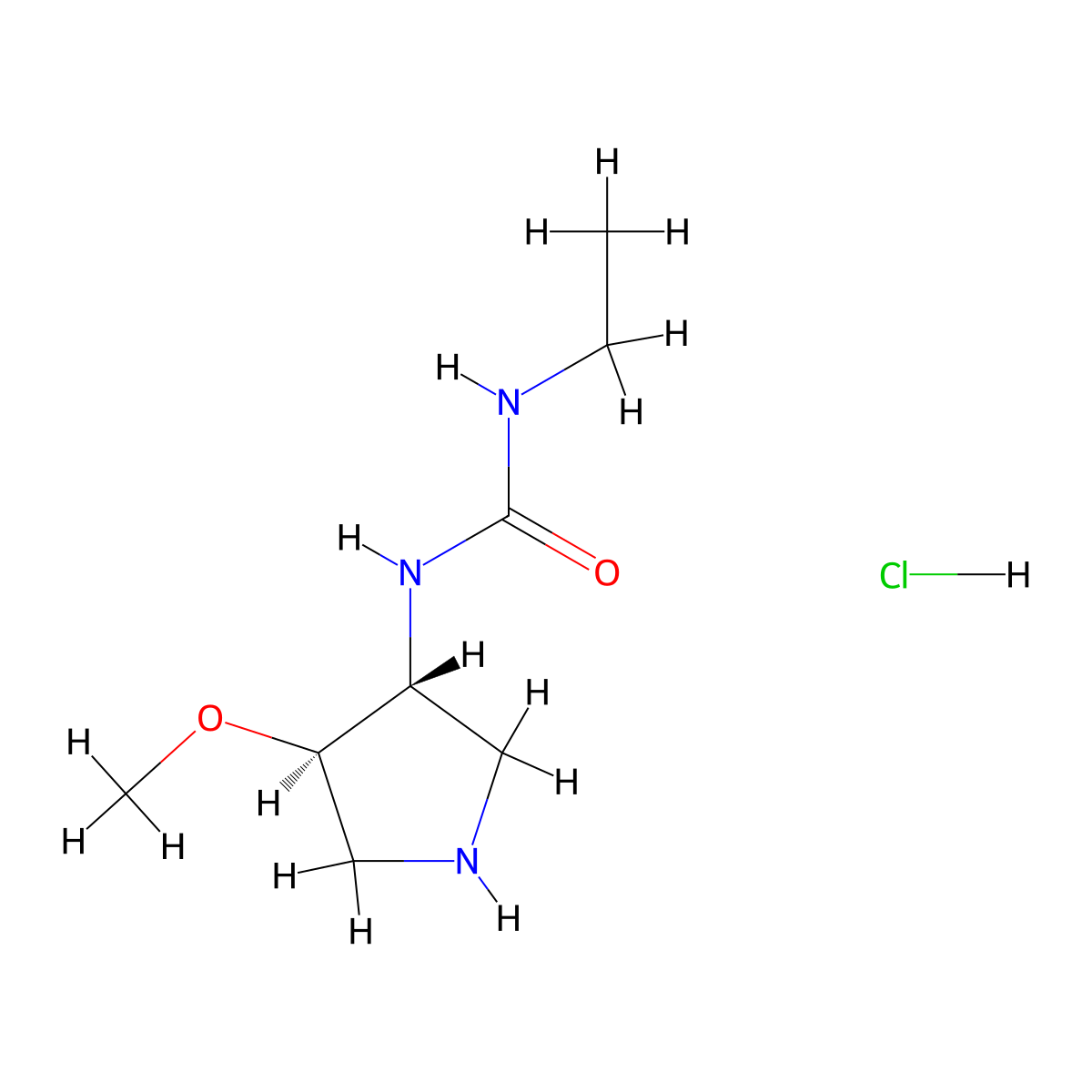 rac-3-ethyl-1-[(3R,4R)-4-methoxypyrrolidin-3-yl]urea hydrochloride molecular structure, CAS 1485395-79-6