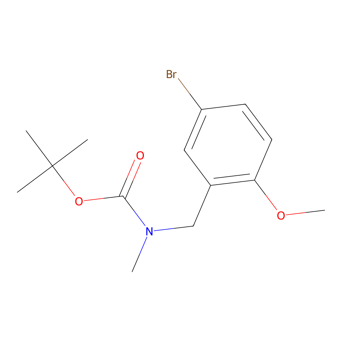 tert-butyl N-[(5-bromo-2-methoxyphenyl)methyl]-N-methylcarbamate molecular structure, CAS 1485401-20-4