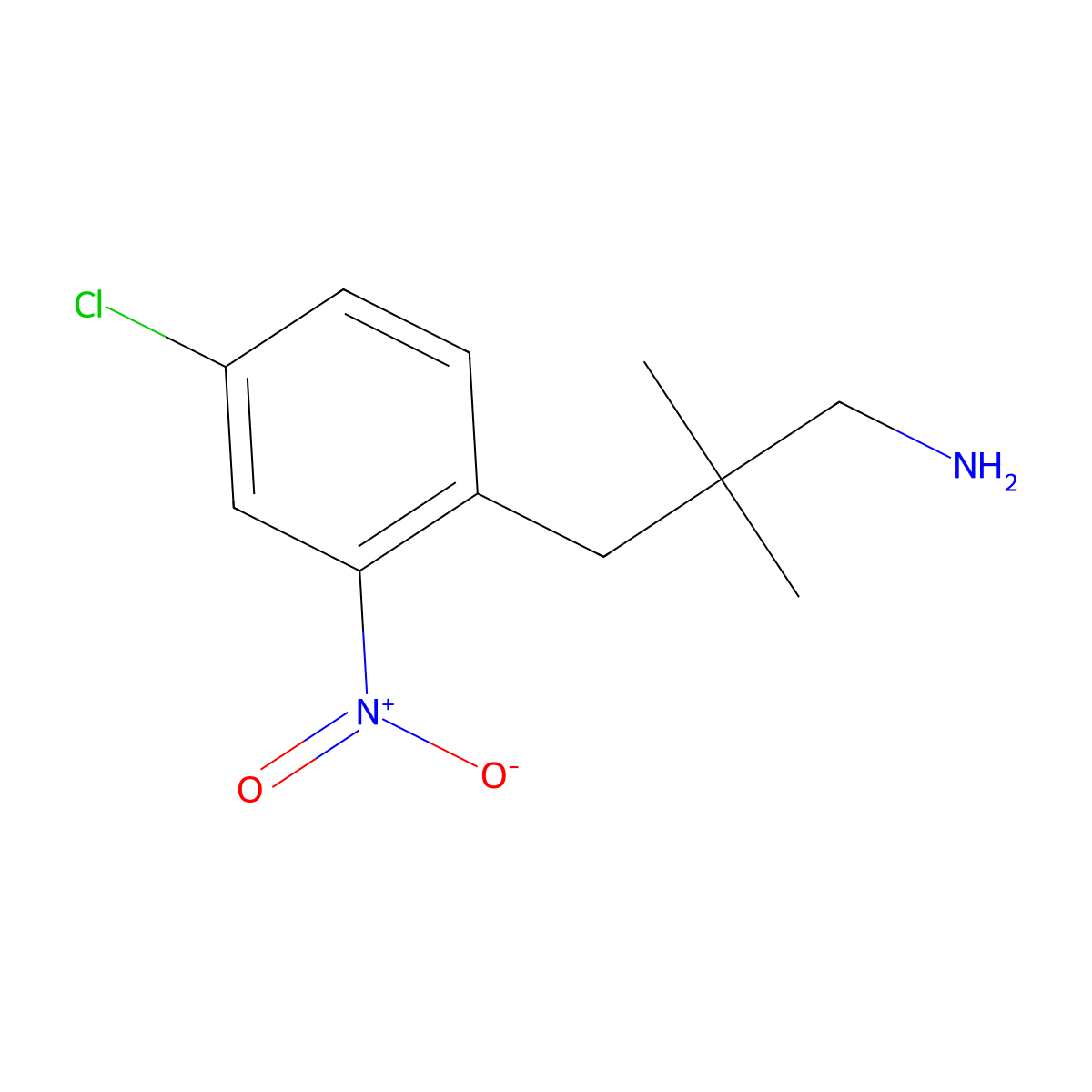 3-(4-Chloro-2-nitrophenyl)-2,2-dimethylpropan-1-amine molecular structure, CAS 1485409-06-0